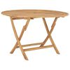 vidaXL Folding Garden Table &Oslash; 120 cm Solid Teak Wood
