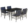 vidaXL 5 Piece Garden Dining Set with Cushions Grey Poly Rattan