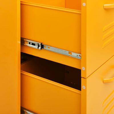 vidaXL Drawer Cabinet Mustard Yellow 80x35x101.5 cm Steel