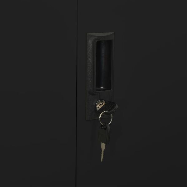 vidaXL Office Cabinet Black 90x40x180 cm Steel
