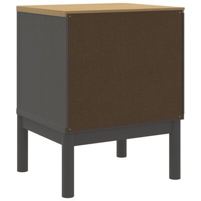 vidaXL Bedside Cabinet FLORO Grey 45x39x57 cm Solid Wood Pine