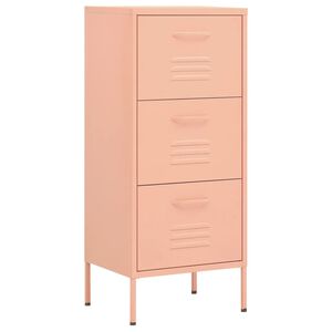 vidaXL Storage Cabinet Pink 42.5x35x101.5 cm Steel