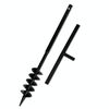 Ground Drill with Handle Auger Bit 100 mm Double Spirals Steel Black