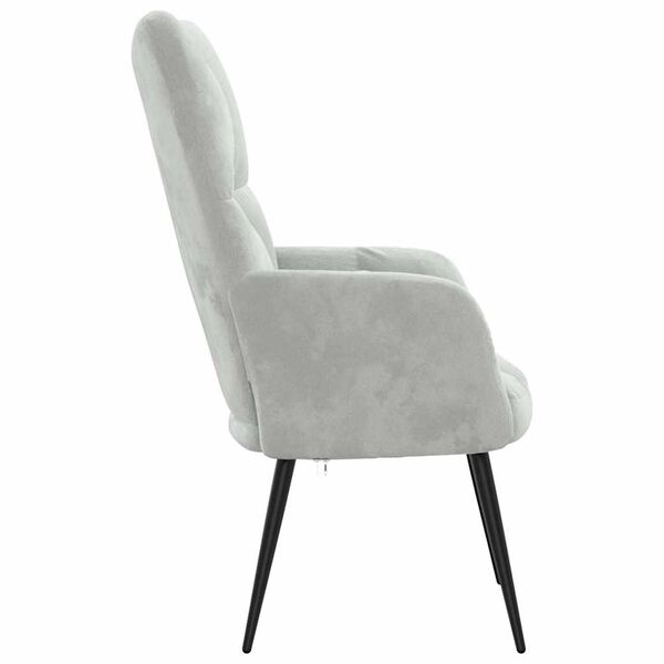 vidaXL Relaxing Chair Light Grey Velvet