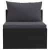 vidaXL 7 Piece Garden Lounge Set with Cushions Poly Rattan Black