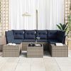 vidaXL Sofa Set with Cushion 7 pcs Grey Poly Rattan