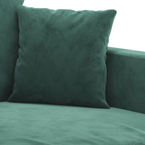 vidaXL 2 Piece Sofa Set with Cushions Dark Green Velvet