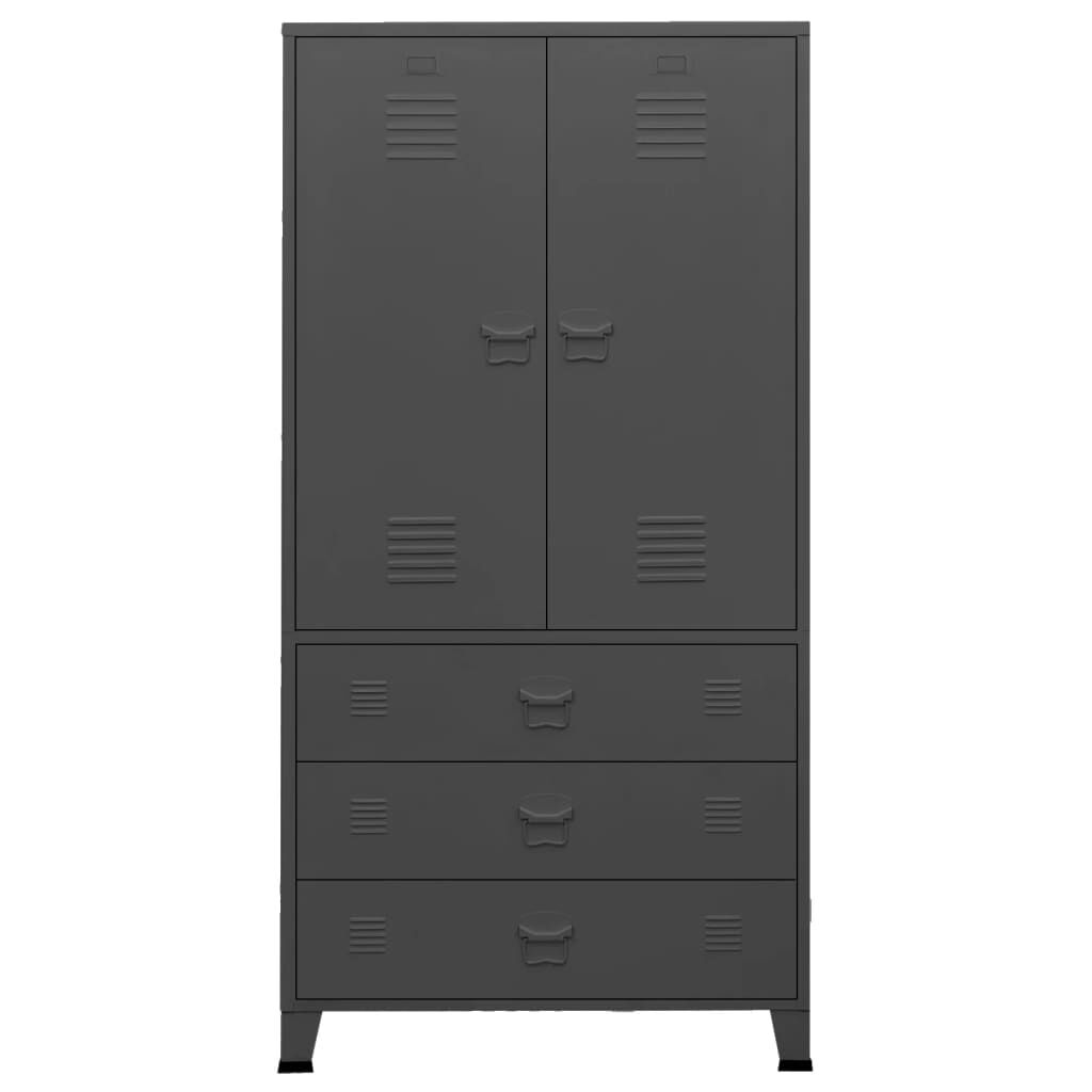 vidaXL Industrial Wardrobe Anthracite 90x50x180 cm Metal