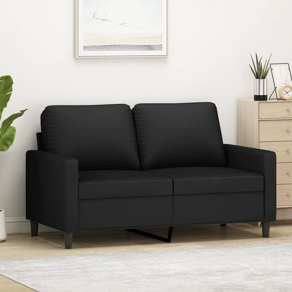 vidaXL 2-Seater Sofa Black 120 cm Velvet