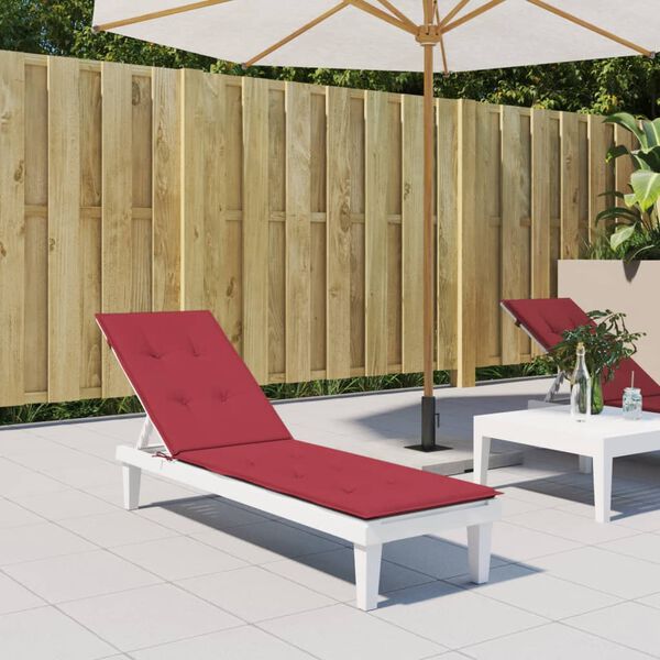 vidaXL Deck Chair Cushion Wine Red (75+105)x50x4 cm