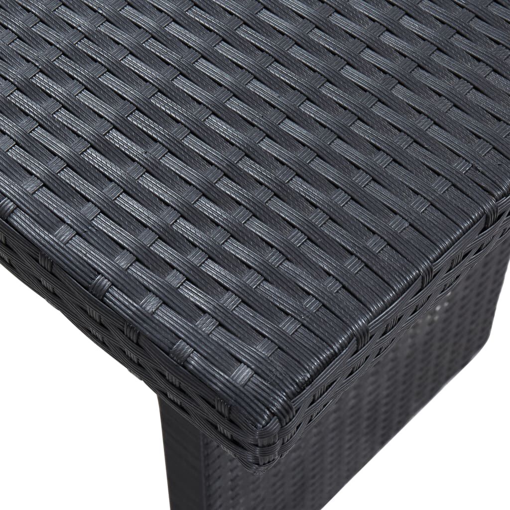 vidaXL 3 Piece Garden Lounge Set with Cushions Poly Rattan Black