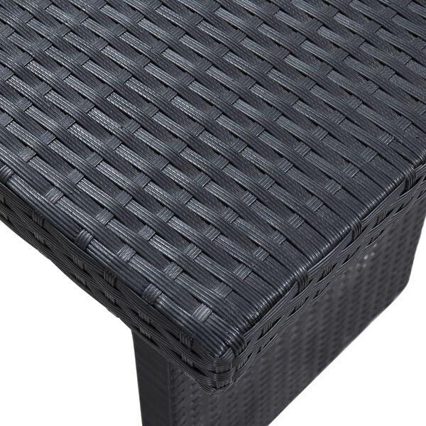 vidaXL 3 Piece Garden Lounge Set with Cushions Poly Rattan Black