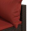 vidaXL Garden Corner Sofa with Cushions Brown Poly Rattan