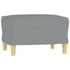 vidaXL 3-Seater Sofa with Footstool Light Grey 180 cm Fabric