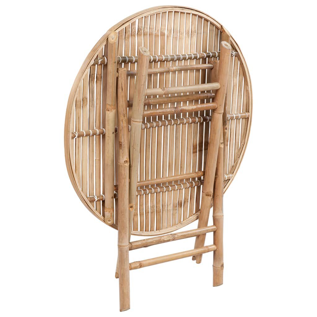 vidaXL 5 Piece Folding Outdoor Dining Set with Cushions Bamboo