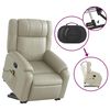 vidaXL Stand up Massage Recliner Chair Cream Faux Leather