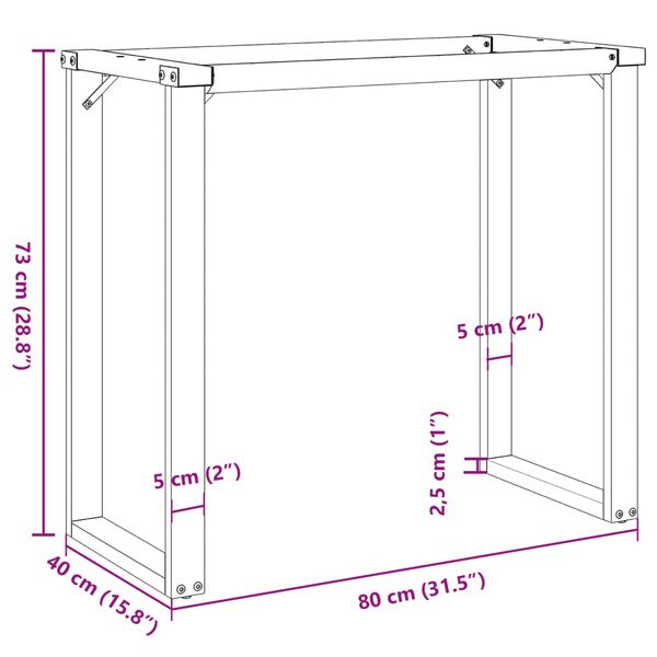 vidaXL Dining Table Legs O-Frame 80x40x73 cm Steel