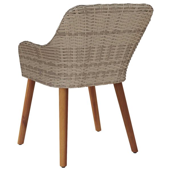 vidaXL Garden Chairs with Cushions 2 pcs Black Poly Rattan
