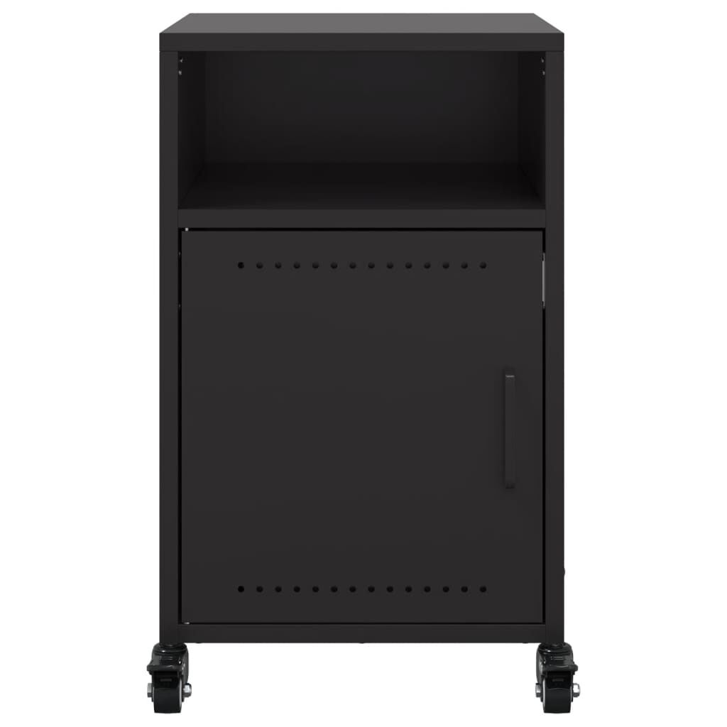 vidaXL Bedside Cabinet Black 36x39x59 cm Steel