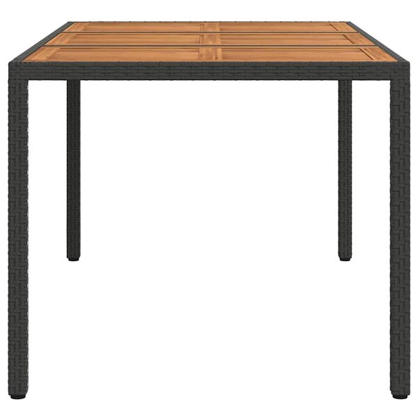vidaXL Garden Table Black 150 x 90 x 75 cm Poly Rattan