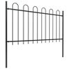 vidaXL Garden Fence with Hoop Top Steel 1781.5x100 cm Black