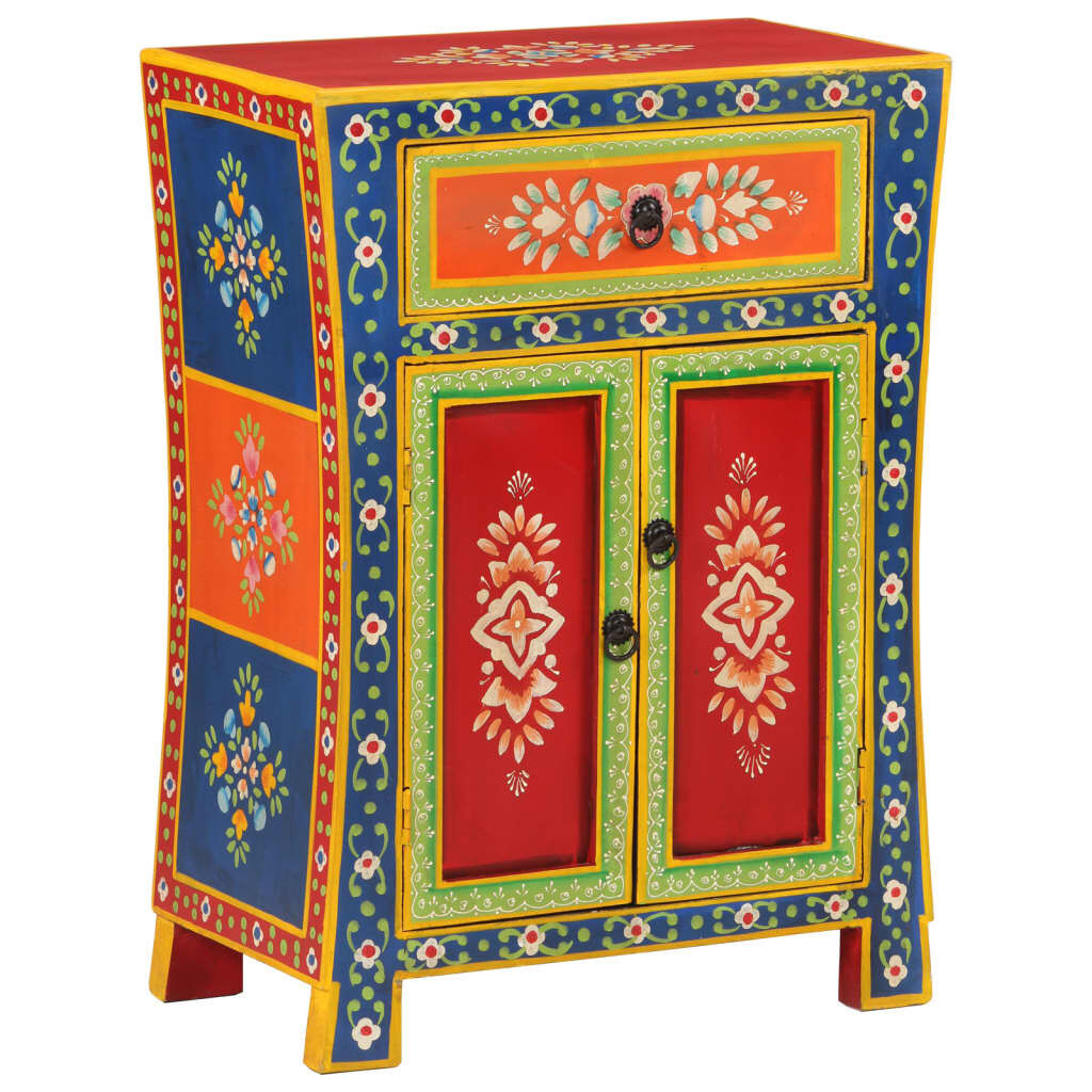 vidaXL Hand Painted Sideboard 54x30x74 cm Solid Wood Mango