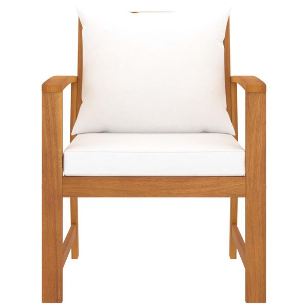 vidaXL Garden Chairs 2 pcs with Cream Cushion Solid Acacia Wood