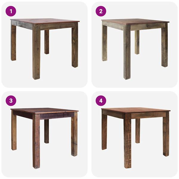 vidaXL Dining Table Mixed Recycled Wood 82x80x76 cm