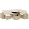 vidaXL 8 Piece Garden Sofa Set with Cushions Beige Poly Rattan