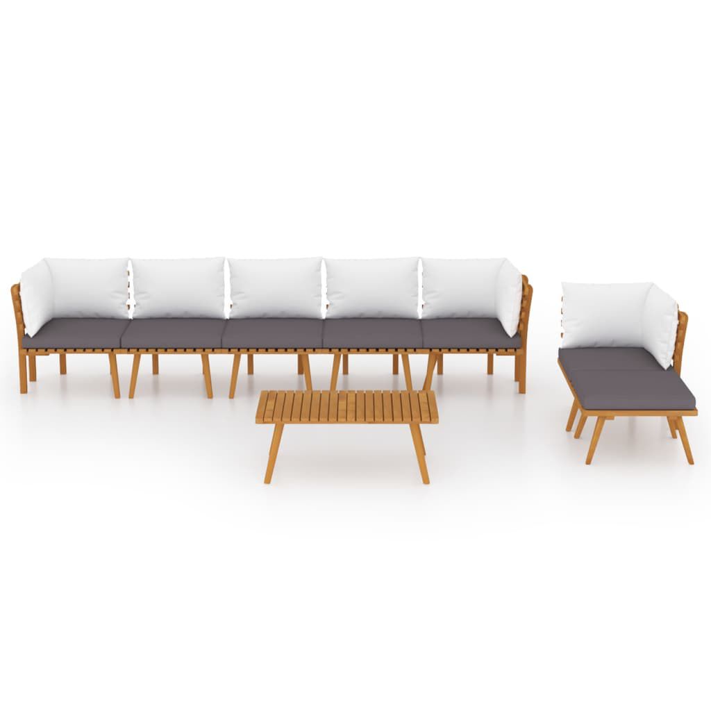 vidaXL 8 Piece Garden Lounge Set with Cushions Solid Wood Acacia