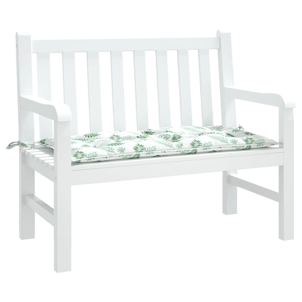 vidaXL Garden Bench Cushion Leaf Pattern 100x50x7 cm Oxford Fabric