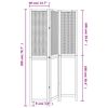 vidaXL Room Divider 3 Panels Dark Brown Solid Wood Paulownia