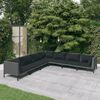vidaXL 7 Piece Garden Lounge Set with Cushions Poly Rattan Dark Grey