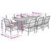 vidaXL 9 Piece Garden Dining Set with Cushions Beige Poly Rattan