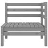 vidaXL Garden 2-Seater Sofa Grey Solid Pinewood