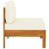 vidaXL 4-Seater Garden Sofa with Cream White Cushions Solid Acacia Wood