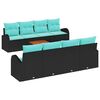 vidaXL Garden Sofa Set 9 pcs Black and turquoise