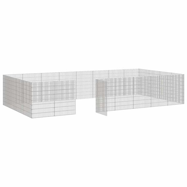 vidaXL Free Range Animal Enclosure 24-Panel 54x80 cm Galvanised Iron