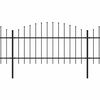 vidaXL Garden Fence with Spear Top Steel (1-1.25)x13.6 m Black
