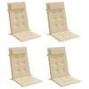 vidaXL Highback Chair Cushions 4 pcs Beige Oxford Fabric