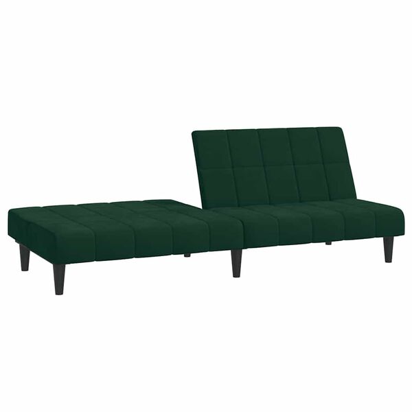 vidaXL 2-Seater Sofa Bed Dark Green Velvet