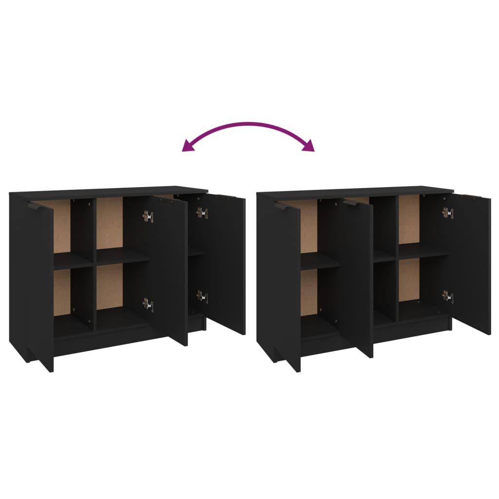 vidaXL Sideboard Black 90.5x30x70 cm Engineered Wood