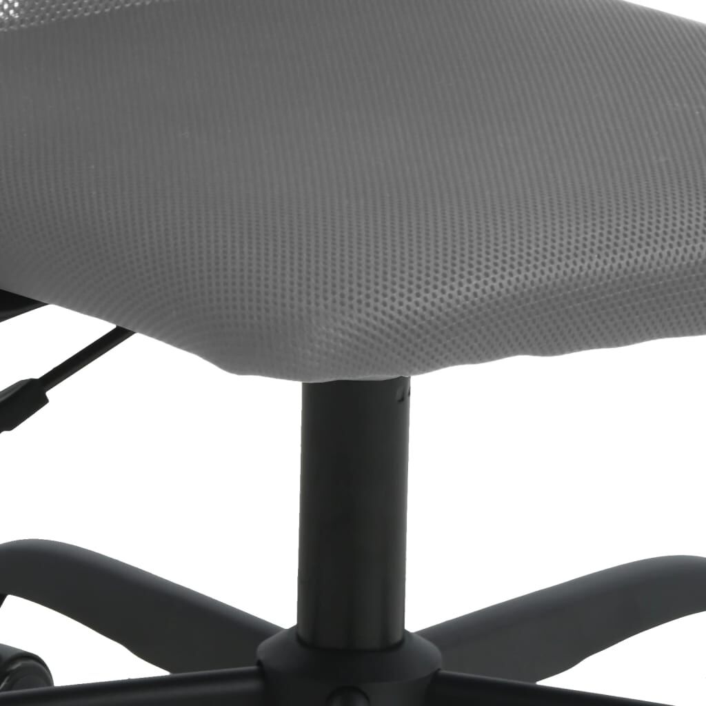 vidaXL Office Chair Height Adjustable Grey Mesh Fabric and Faux Leather