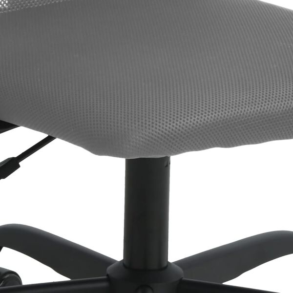 vidaXL Office Chair Height Adjustable Grey Mesh Fabric and Faux Leather