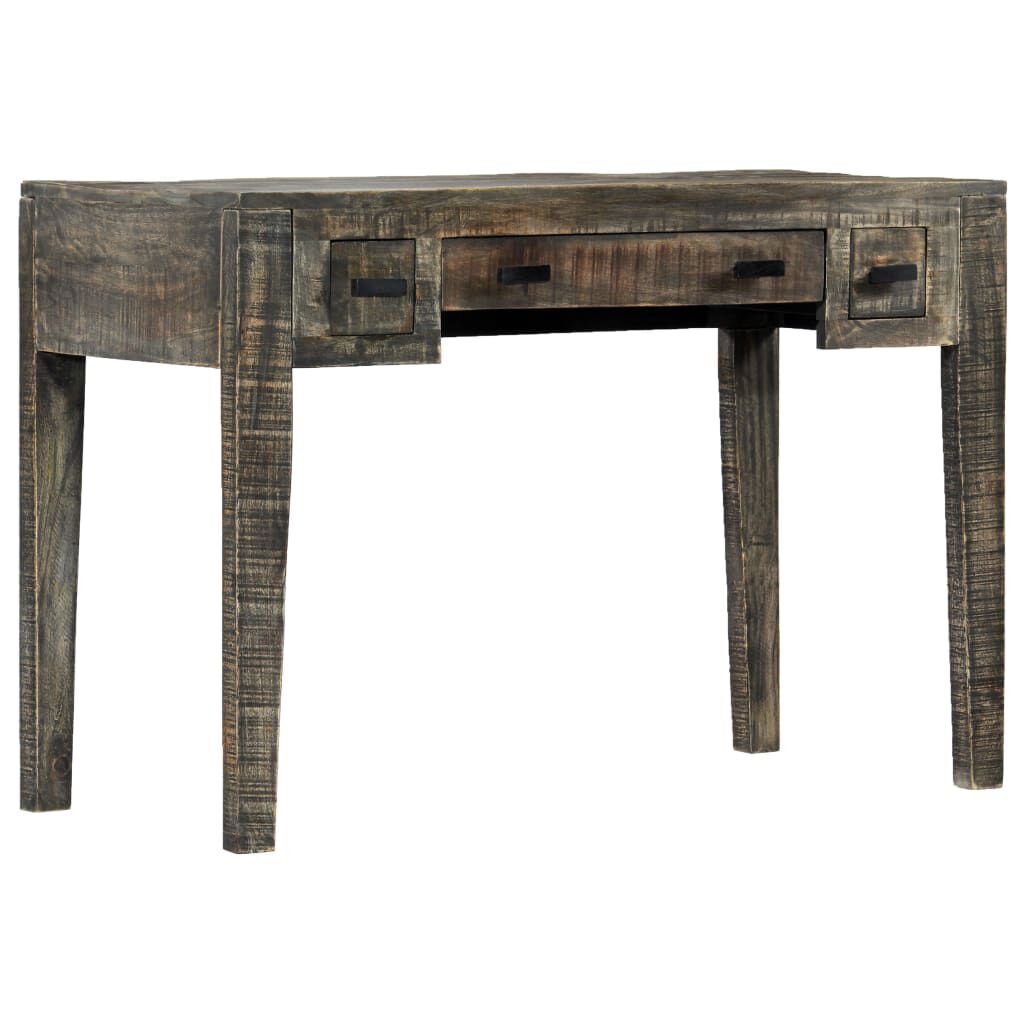 vidaXL Desk Black 110x50x75 cm Solid Mango Wood