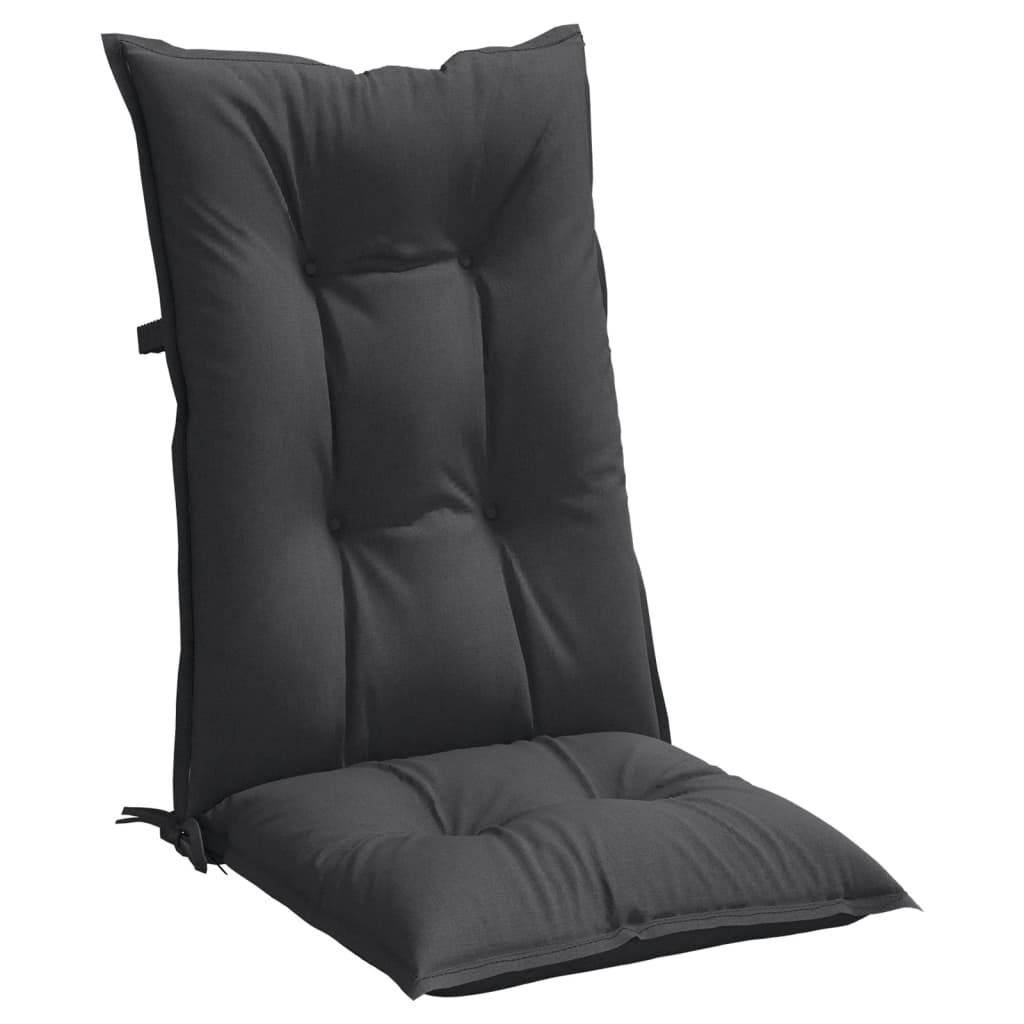 vidaXL Highback Chair Cushions 2 pcs Melange Anthracite 120x50x7 cm Fabric