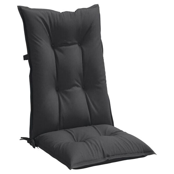 vidaXL Highback Chair Cushions 2 pcs Melange Anthracite 120x50x7 cm Fabric