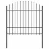 vidaXL Garden Fence with Spear Top Steel 170x175 cm Black