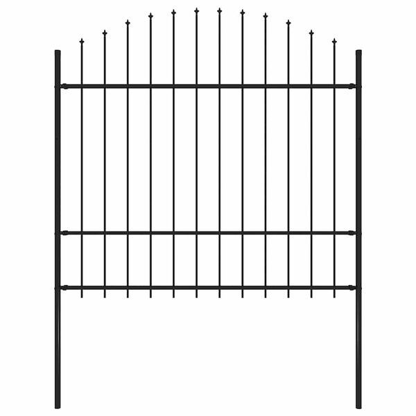 vidaXL Garden Fence with Spear Top Steel 170x175 cm Black