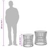 vidaXL Garden Side Tables 2 pcs with Wooden Top Grey Poly Rattan